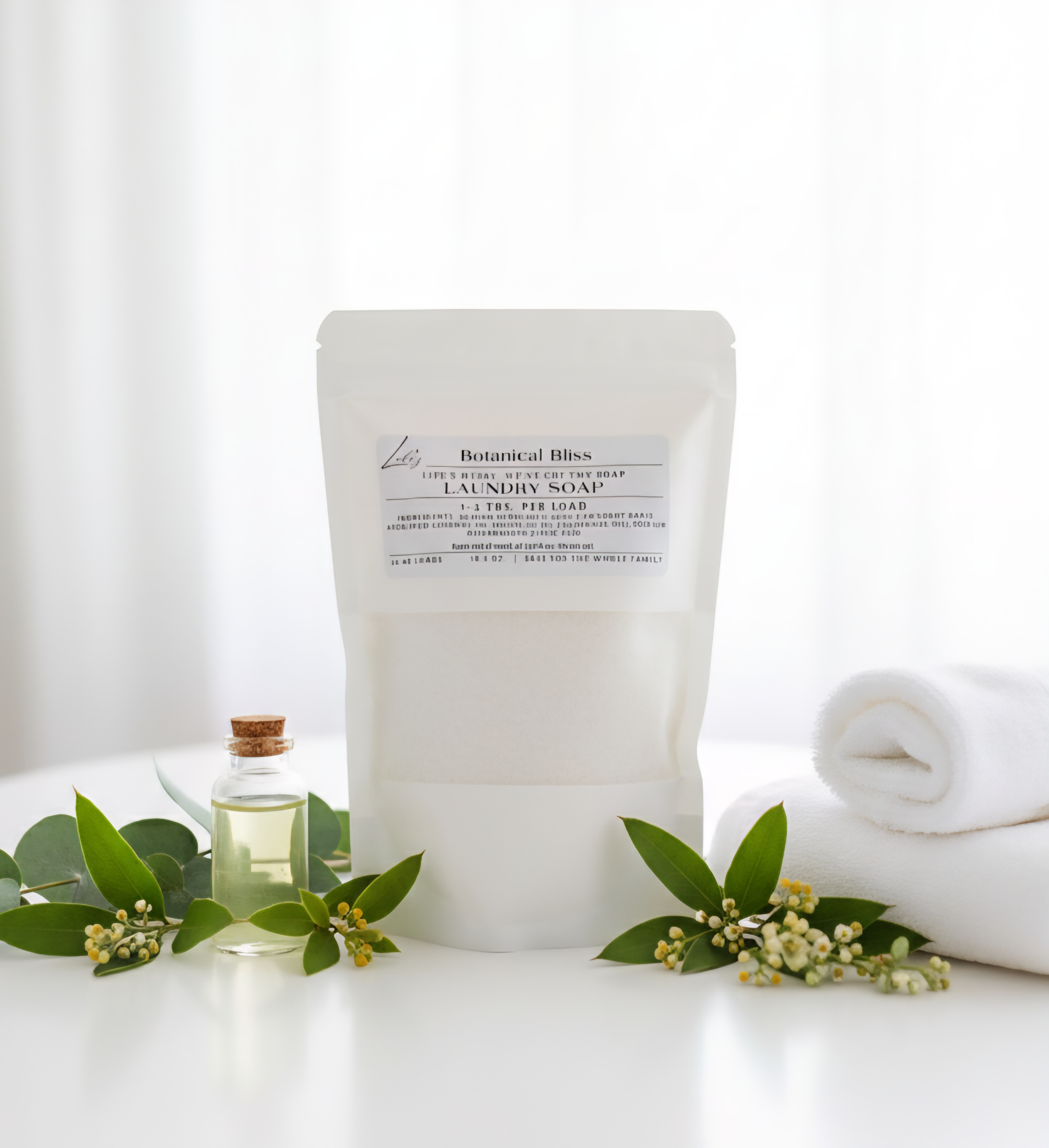 Botanical Bliss: Bring the beauty of nature to your laundry routine! Our Botanical Bliss laundry soap is a gentle, plant-inspired blend that leaves clothes clean, soft, and lightly scented with notes of fresh botanicals. Made with skin-friendly ingredients and free from harsh chemicals, it’s perfect for sensitive skin and tough on dirt. Enjoy that fresh-from-the-garden scent every time you open the dryer!